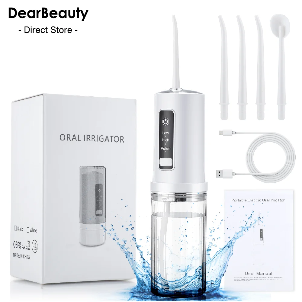 Portable Water Flossers for Teeth 230ML Oral Irrigator Rechargeable Dental Floss 3 Modes IPX7 Waterproof Teeth Whitening Cleaner