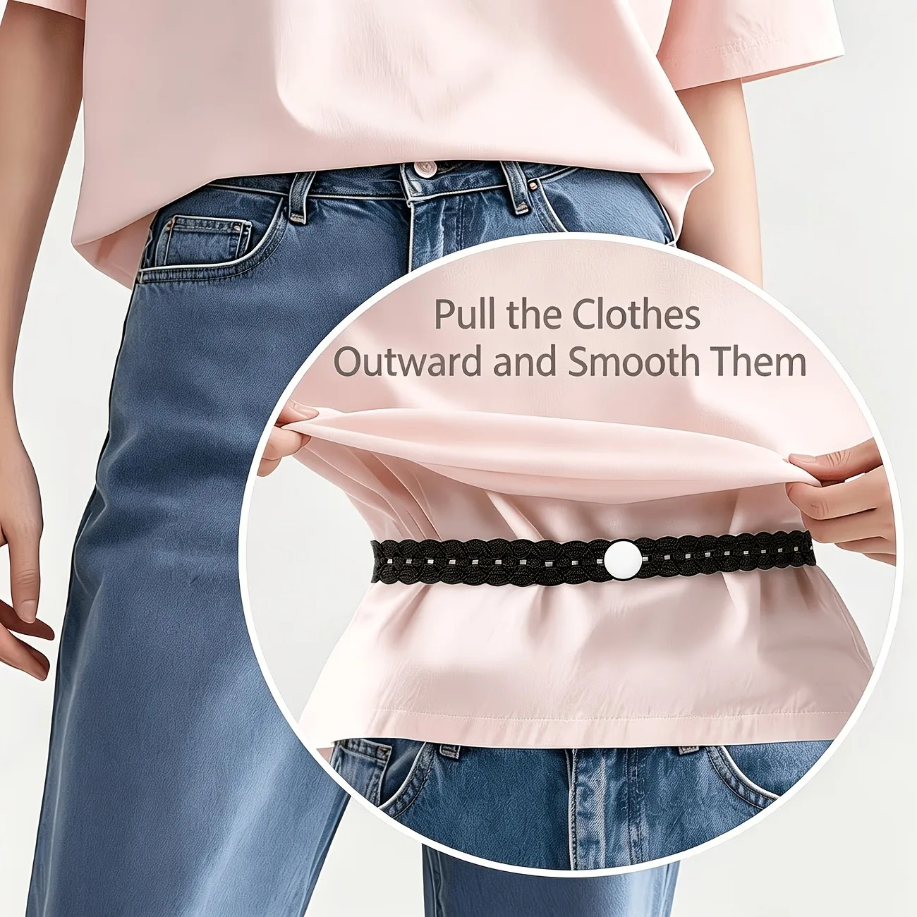 Ceinture en dentelle fine, rallonge de bouton invisible pour ajuster la longueur des vêtements, robe t-shirt, chemise, pantalon, ajusteur sans cordon