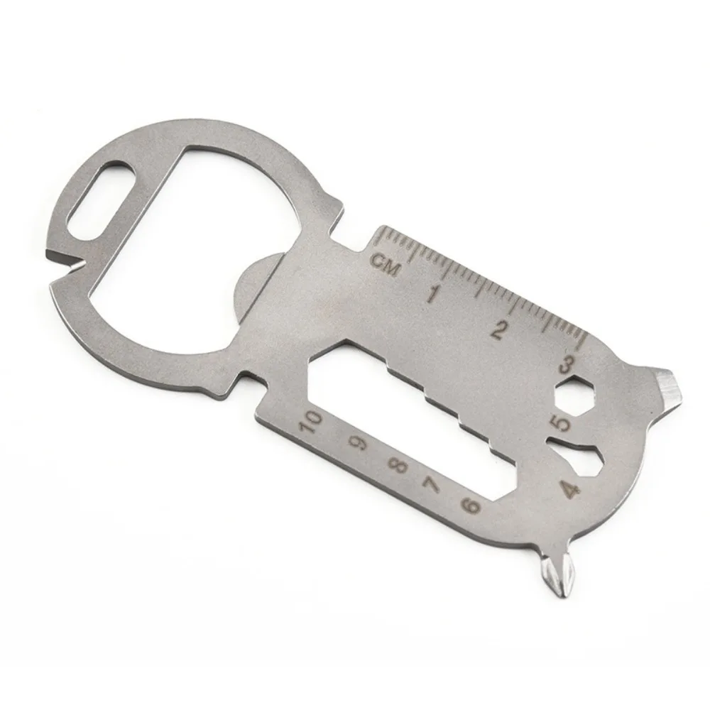 

Portable Stainless Steel EDC Tools Card Black Multifunction Beer Opener Silver Screwdriver Outdoor