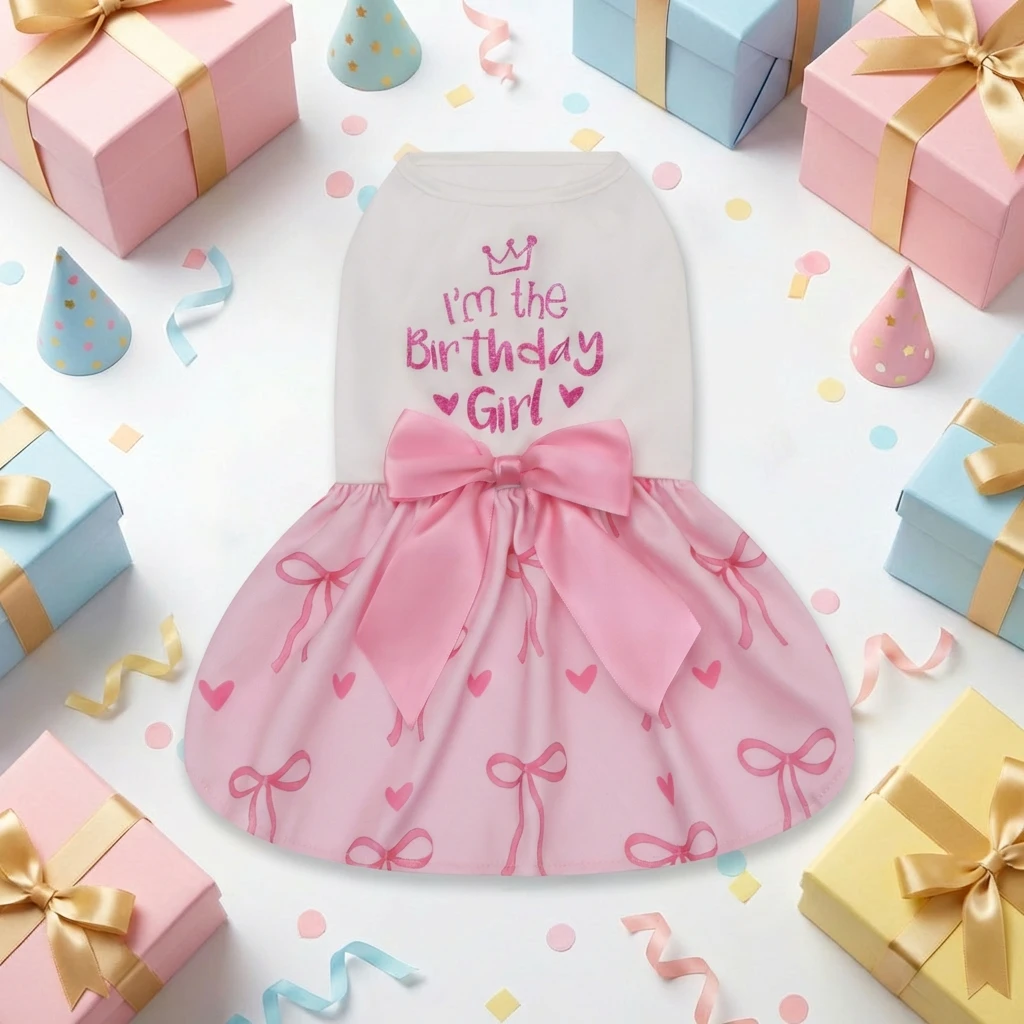 Vestido cumpleaños perros pequeños y medianos: lazo, corona Princesa - imagen 4