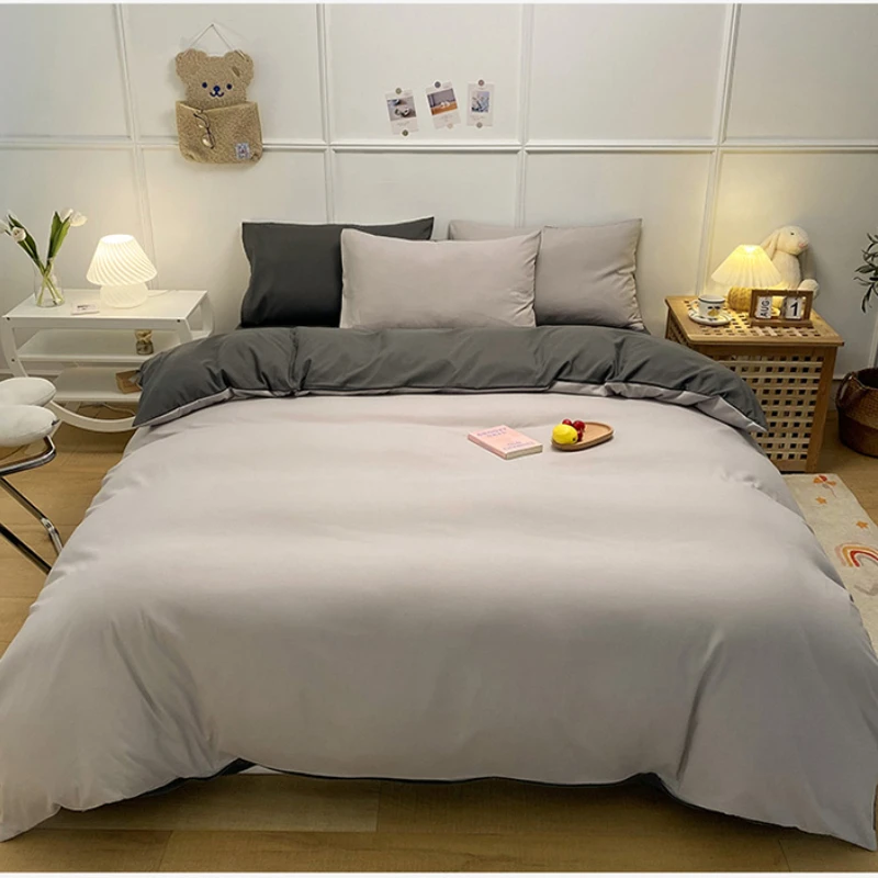 

2023 Fashion High Quality Skin Friendly Solid Color Home Textiles Bedding Duvet Cover Pillowcase