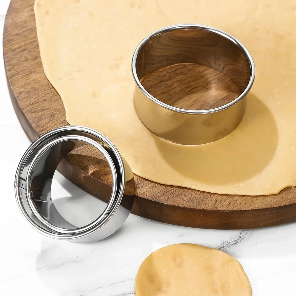 3 pieces setDumpling skin baking embossing cake mold stainless steel tart crust cookie cutter mold round cake mold