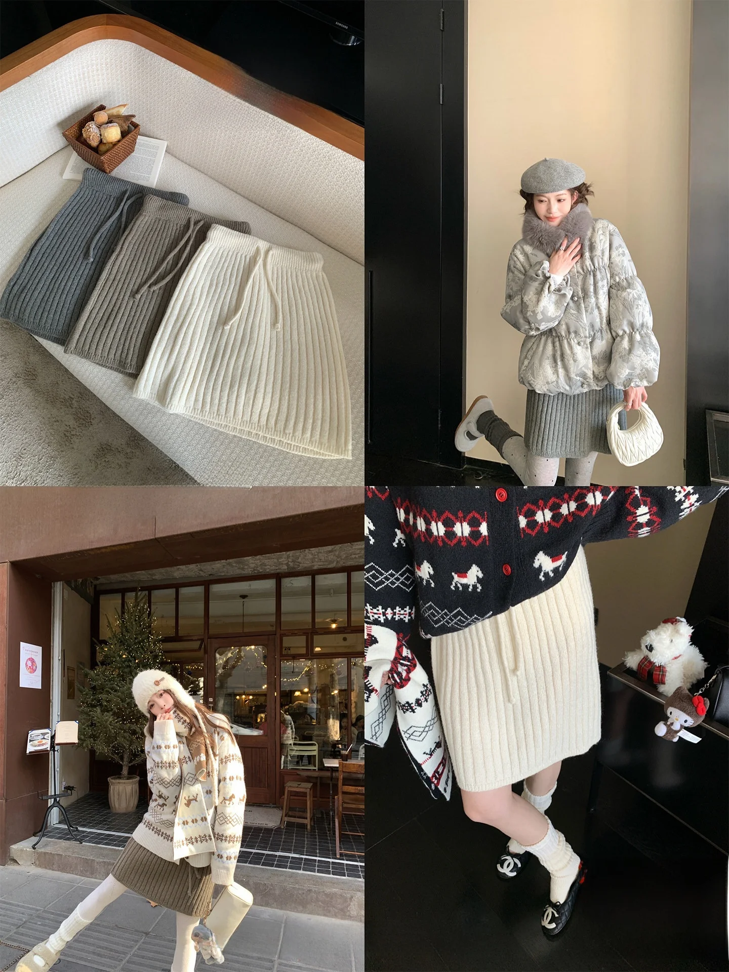 

Зимняя шерстяная трикотажная юбка средней длины прямого кроя в стиле кхмер, повседневная, для прогулок, подходит для женщин, с завышенной талией