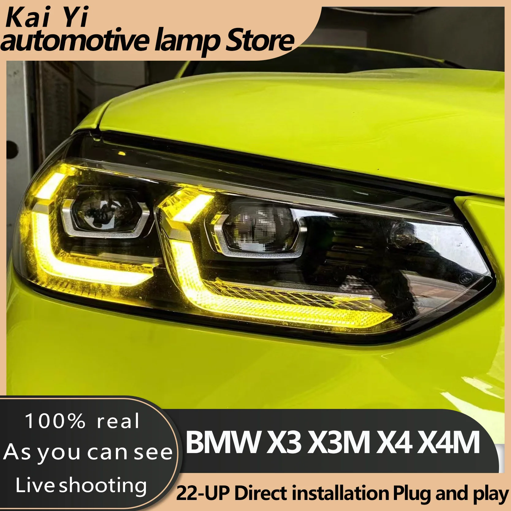 Car Headlight CSL-Yellow DRL Modules For BMX X3 X4 X3M X4M IX3 G01 G08 F97 F98 LED Daytime Running Signal Light Plug And Play