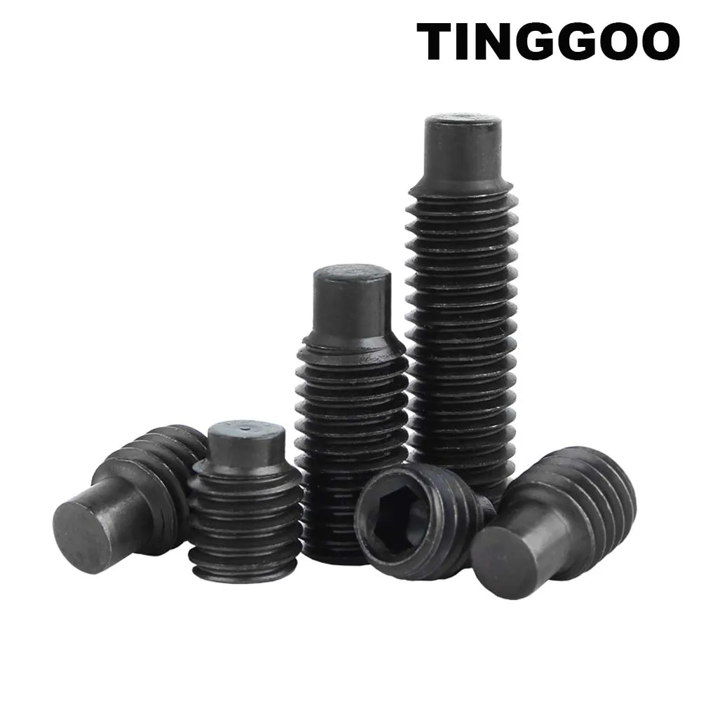 

M2.5 M3 M4 M5 M6 M8 M10 M12 M14 M16 12.9 Grade Steel Black Hexagon Socket Set Screw DIN915 Dog Point Grub Convex Headless Bolt