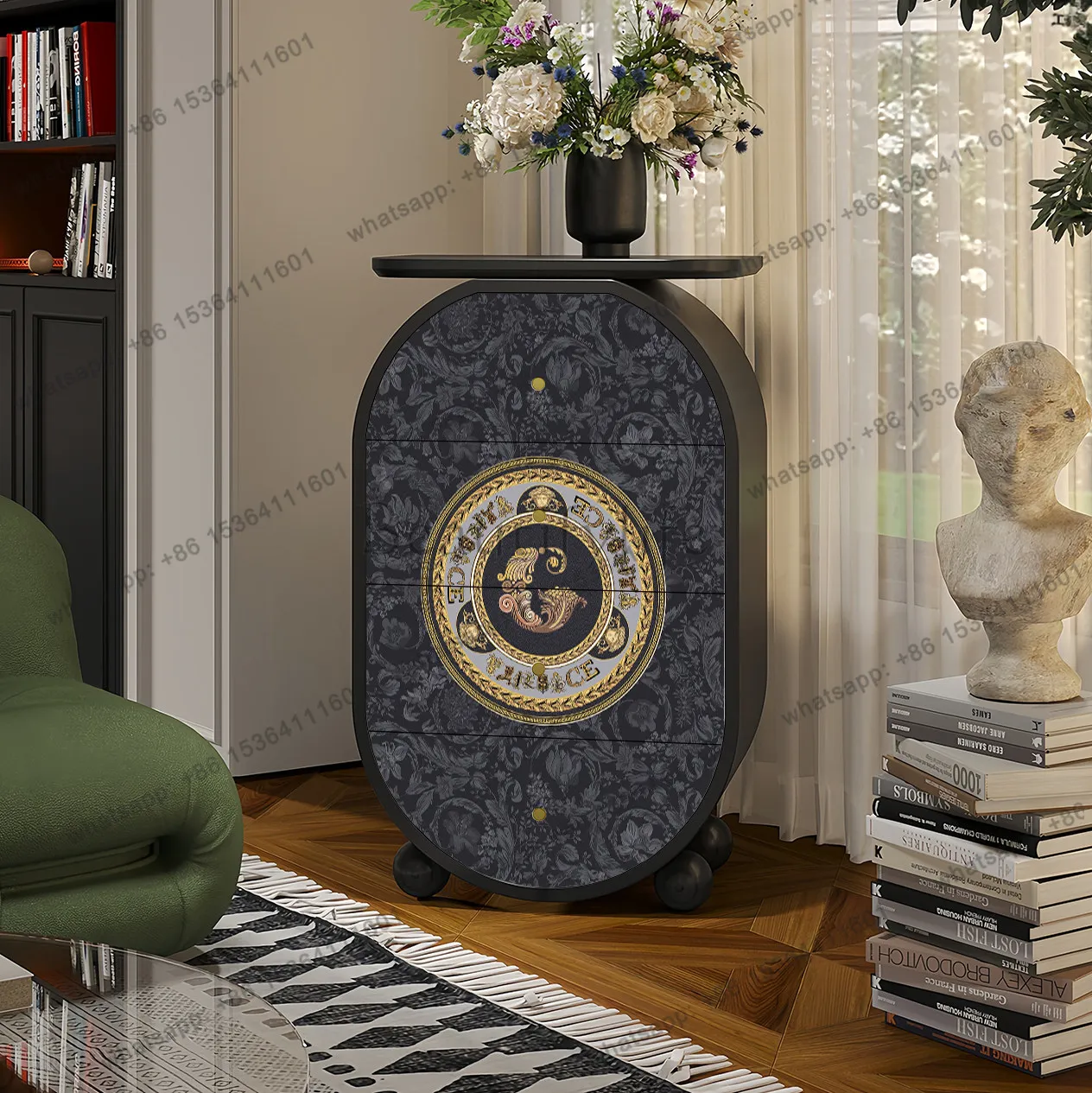 

Italian light luxury solid wood chest cabinet, living room entrance, bedroom against the wall, locker side cabinet