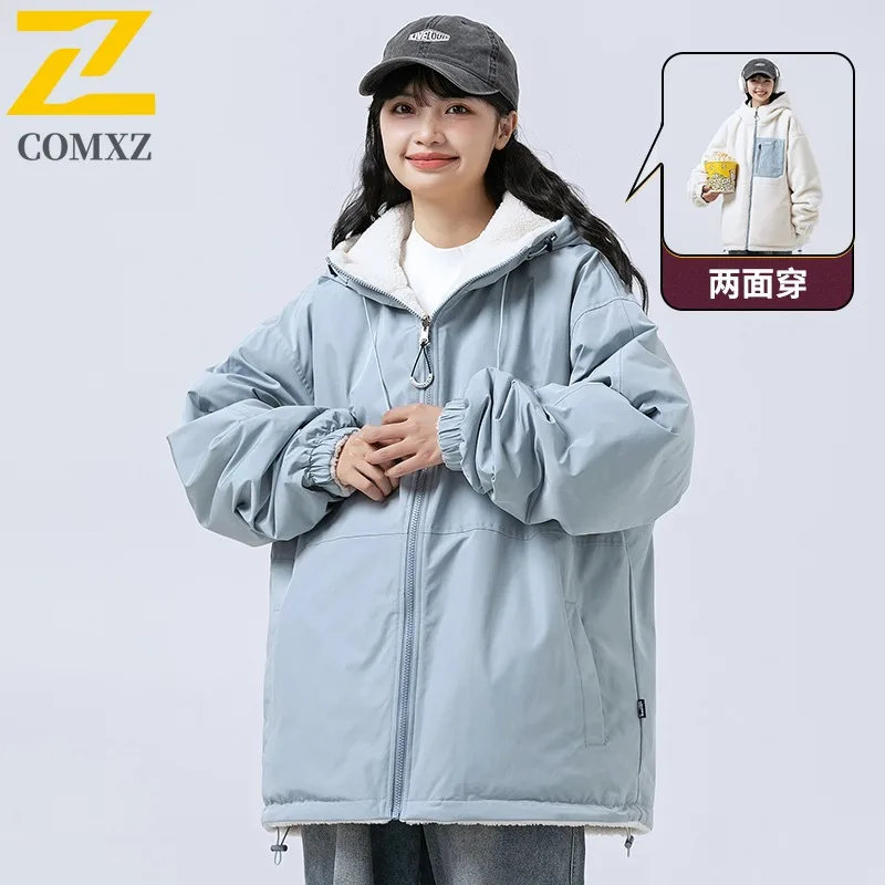 سترة رجالية مملوءة بقلنسوة مميزة من COMXZ 2025 سترة سميكة ودافئة للتسلق في الهواء الطلق سترة واقية جديدة للشتاء #3