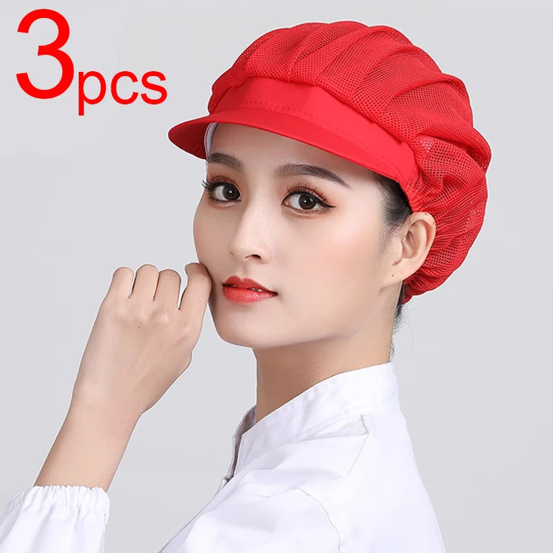 3 pièces Service alimentaire travail chapeau Chef chapeau cuisine cuisson hygiénique casquette Service alimentaire cheveux filets usine groupé cheveux travail bandeau chapeau