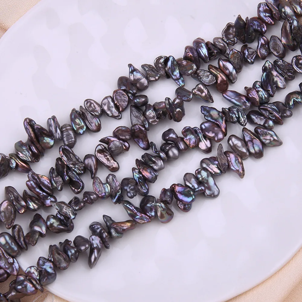 

7-8mm Baroque Black Natural Freshwater Pearl Loose Beads for Jewelry Making Women's Bracelet Necklace Earrings Accessories Gift