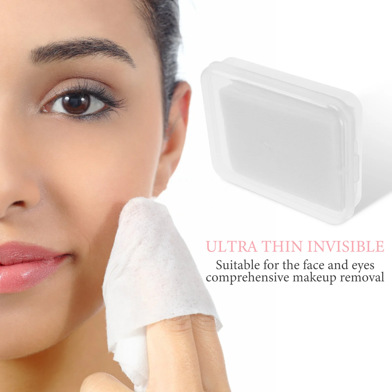 80pcs Silk Makeup Facial Eye Remover Wipes Disposable Thin Lint-Free Soft Rounds For Toner Face Cleansing Dry Cotton Facial Dry