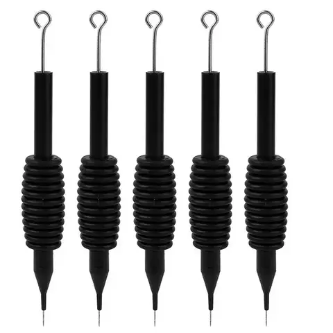19 MM Disposable 5pc Sterile Tattoo Nozzle Needle Tips Tube Grip 1/3/4/5/7/8/9/10/11/12/13/15 RL For Tattoo Gun Machine Supplies