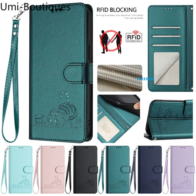 

Для Etui Xiomi Poco F6 Чехол-кошелек Противоугонный чехол с щеткой для Fundas Xiaomi Poco F6 PocoF6 F 6 F5 Pro F3 Кожаный чехол для телефона