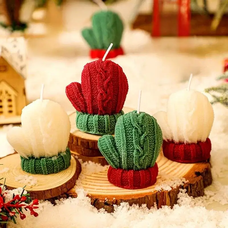 قفازات شموع عيد الميلاد وعطر شجرة الصوف لعلاج عطري لعيد الميلاد ﻿ هدايا الحفلات الشموع الحلي الهدايا ديكور إبداعي S N1S2