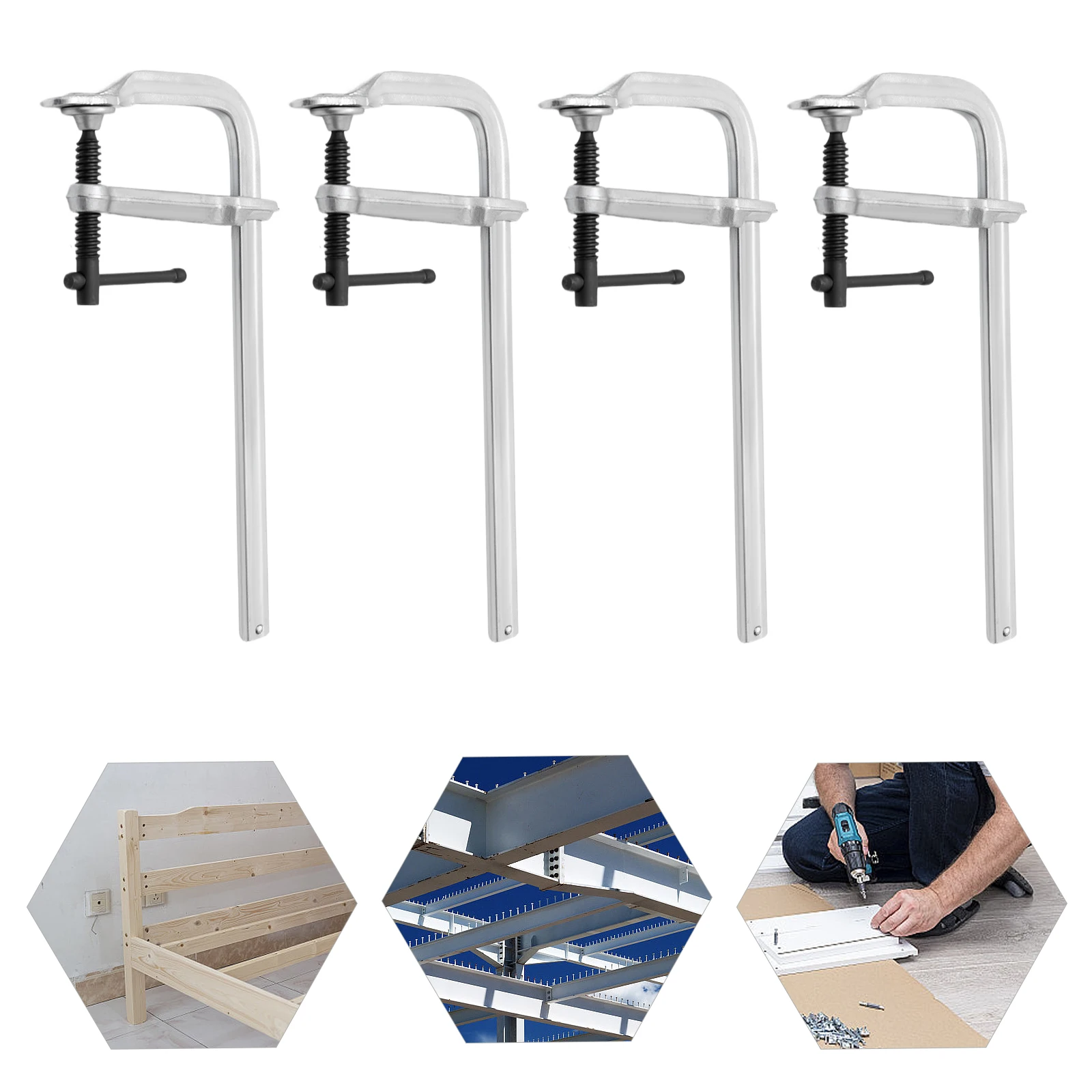 

Alloy Steel 4pcs Welding Clamp Clamping Force Max 815.71 lbs Wood Metal Steel Fixing Cutting Gluing Welding Clamp