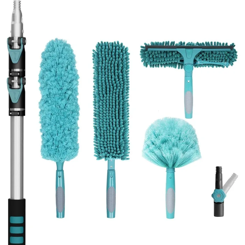 

High Reach Cleaning Kit 20FT, Adjustable 5-12FT Pole with Duster & Washer for Home Windows