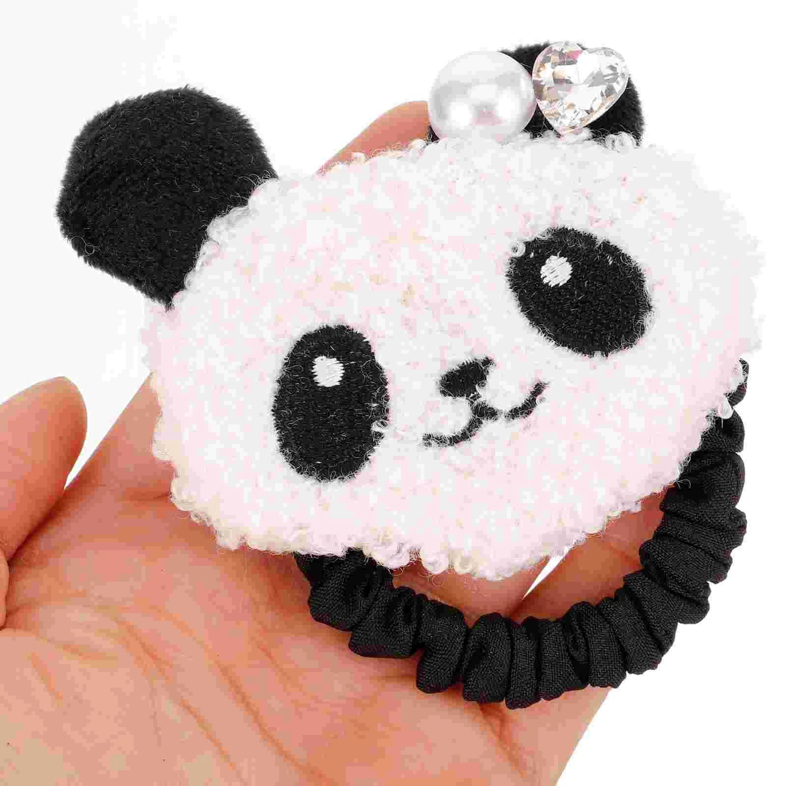 Panda Hair Accessories Cute Scrunchies Cartoon Elastic Ties Rope Holder Ponytail Holders Plush Women for Girls Miss