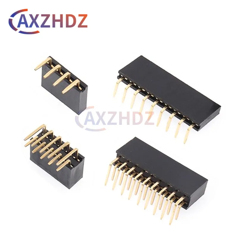 10PCS 2.54mm Pin Header Female Header PCB Connector 2P 3P 4P 5P 6P 7P 8P 9P 10P 12P 20P 16P 40Pin 2.54 Single Double Row Bend
