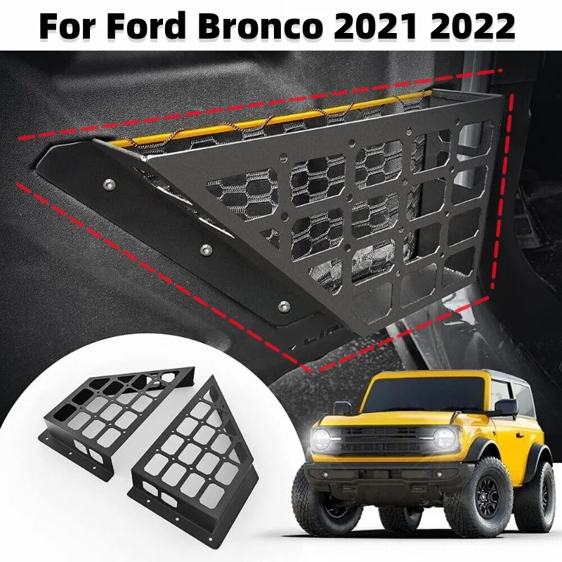 2Pcs/set Car Front Door Extended Storage Box Door Side Storage Expansion Accessories For Ford Bronco 2021 2022