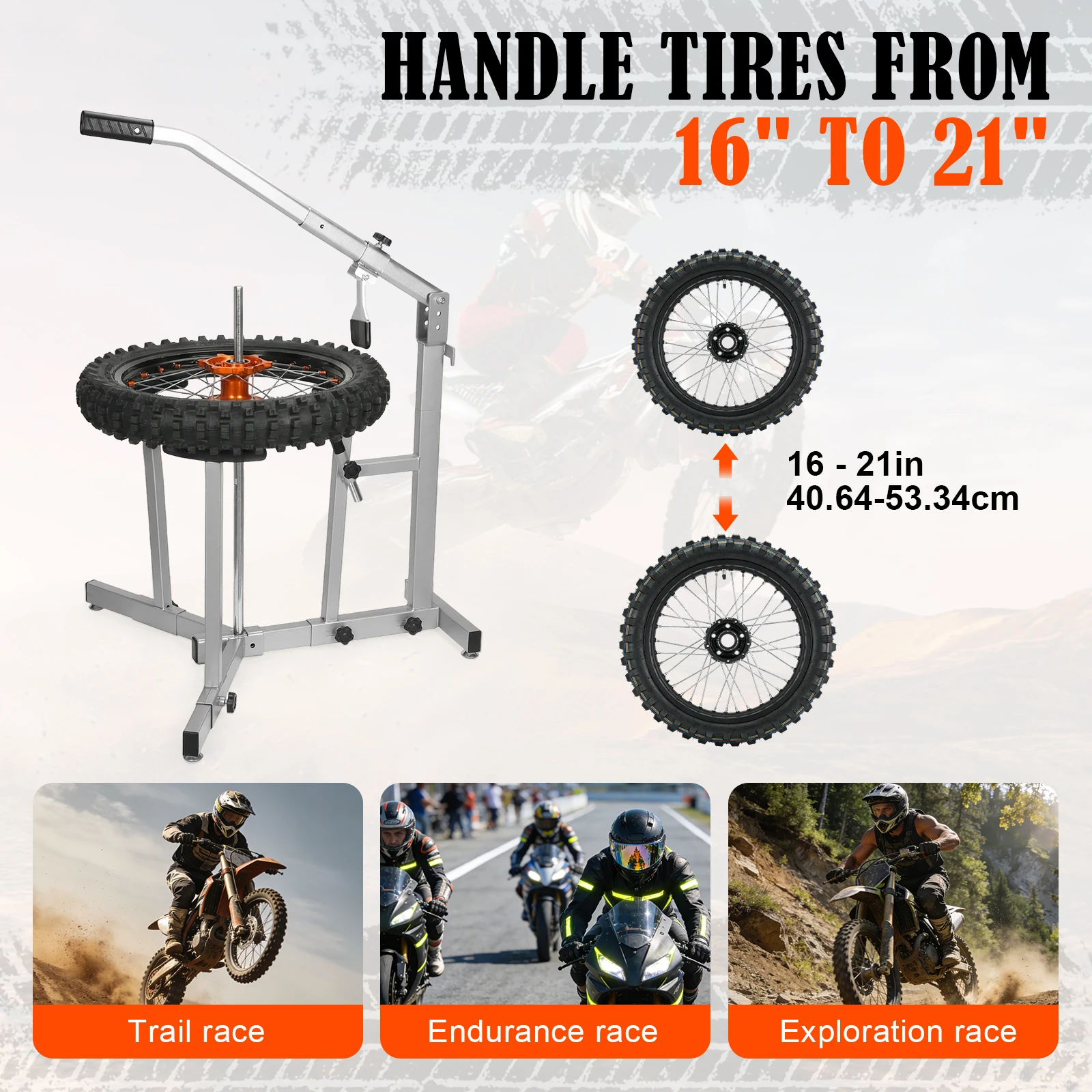 

Dirt Bike and Dual Sport Tire Changer Fits for 16in-21in Wheels Motorcycle Tire Mounting Device for Car Truck Motorcycle Garage