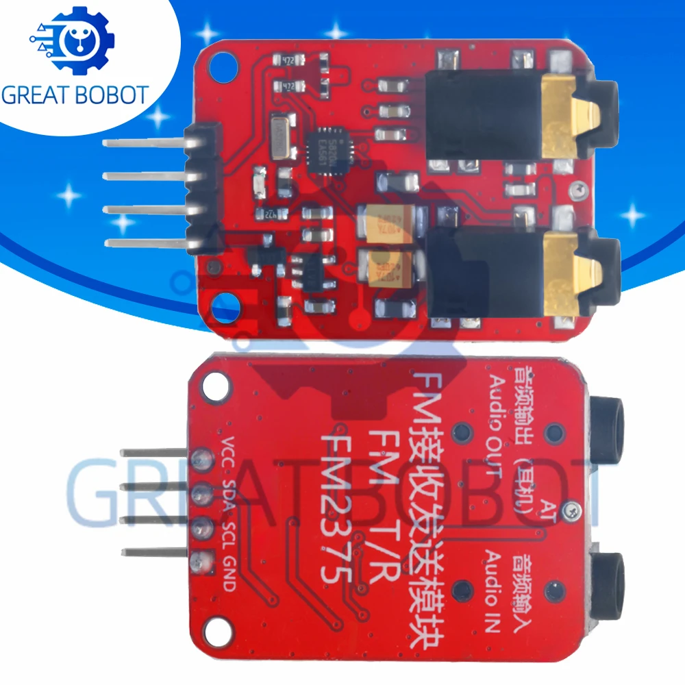 3.3-5V RDA5820 FM Transceiver Module 76-108.0MHz Broadcast Transmitter Receiver