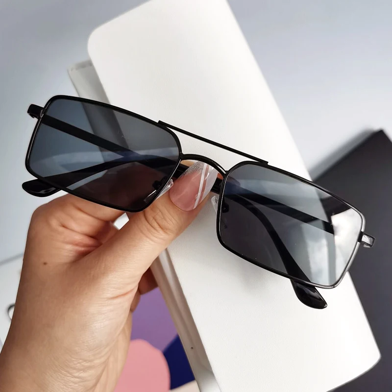 Clearance Metal Vintage Sunglasses Women  Men Luxury Brand Double Bridge Glasses Women Designer Eyewear Men Oculos De Sol