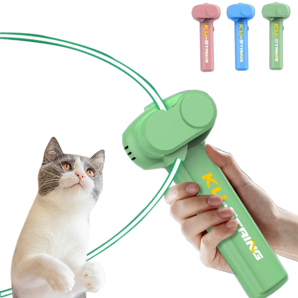 String Rope Launcher Cat Toy, Handheld Adjustable Speed Luminous Rope Lasso Cat and Dog Game Toys, Funny Cat Toys, Pet Supplies