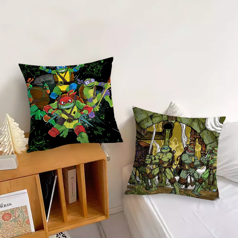 Cartoon T-Teenage-Mutant Ninja Turtles Pillow Case Living Room Headboard Bedroom Office Cushion Cushion Sofa Nap Time