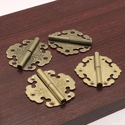 1Pc Flower Engraved Hinge Wooden Gift Jewelry Box Hinge Fittings For Furniture Cabinet Brass Hinges