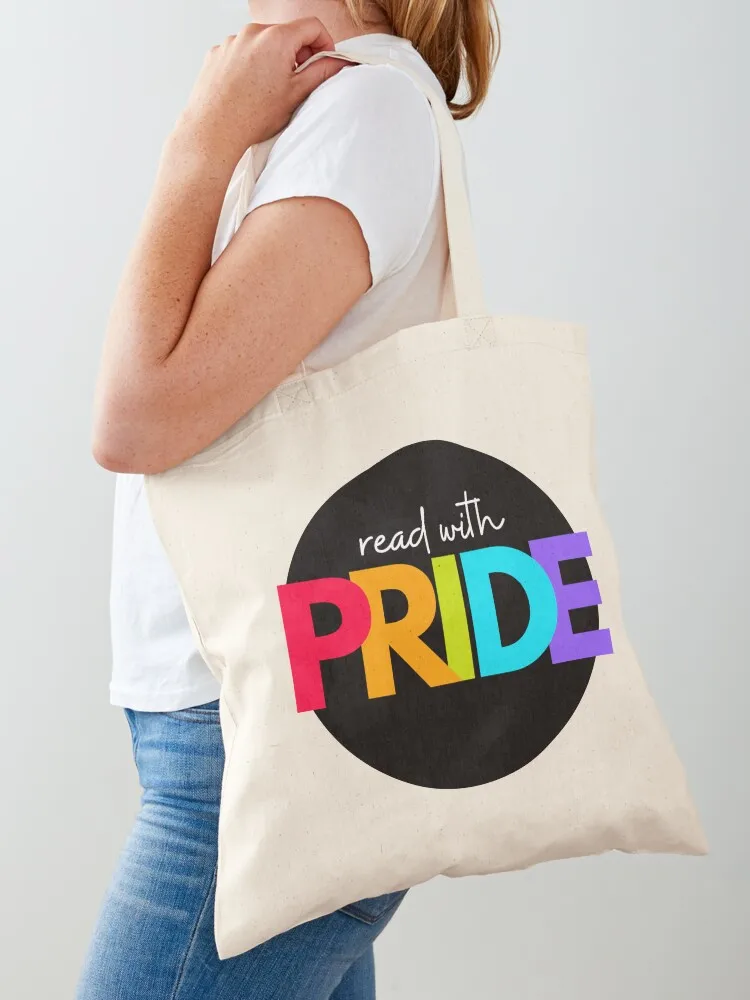 

Сумка-тоут Read With Pride, изготовленная на заказ из ткани, экологичная сумка для покупок, сумка для ношения в руке.