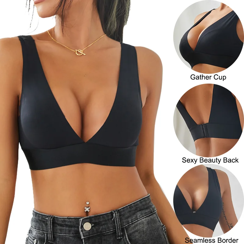 Nahtlose BHs für Damen, Push-Up-Unterwäsche, gepolstertes Bralette, einteiliger Büstenhalter, kabelloser Komfort, intim