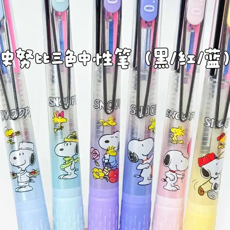 

Anime 6/36pcs Snoopy 3 Colors Press Gel Pen Cartoon 0.5mm Paper-Jammed Student Key Mark Pen Diy Color Hand Pen Stationery Gift