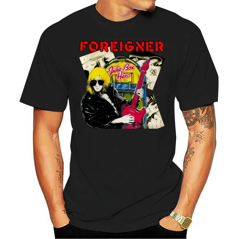 FOREIGNER JUKEBOX HERO 80s Retro Vintage Classic Band MENS  WOMENS T SHIRT