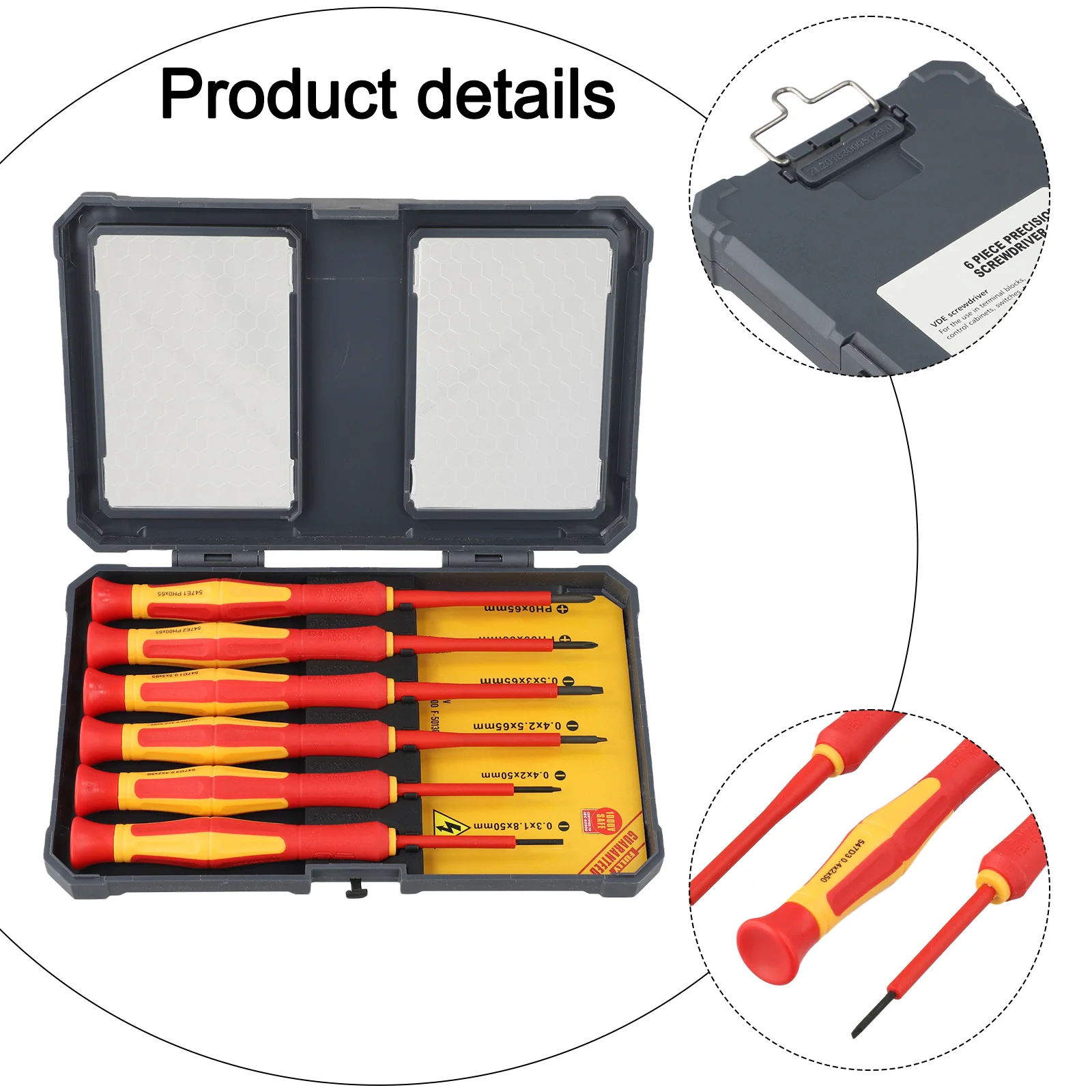 6PCS 145mm Insulated Screwdriver Strong Magnetic 1000V Tip Electrician Repair Tool Pp+tpr Screwdriver Tool Accessories