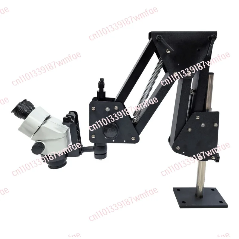 77mm Spring Stand Binocular Stereo Microscope, 7-45X Optical Microscope for Jewelry Inlay Soldering Work