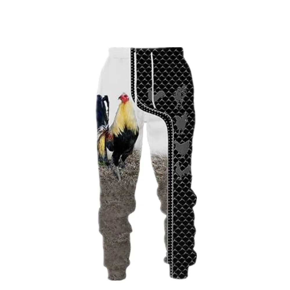 Men's fashion jogging pants Cool chicken hunting camouflage 3D printed sports pants Unisex Harajuku street casual sports pants