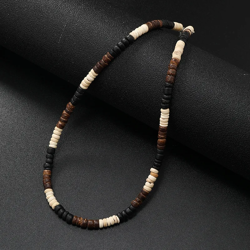 Naszyjnik dla mężczyzn New Vintage Coconut Shell Coconut Turquoise Naszyjnik, męski naszyjnik Surf Resort Collarbone — zdjęcie 6