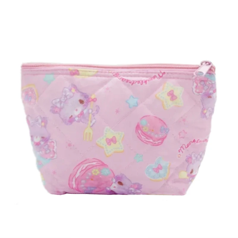 Mewkledreamy Cat Makeup Bag Organizer Storage Pouch Pink Anime Cute Quilted Travel Cosmetic Bags Vanity Beauty Case