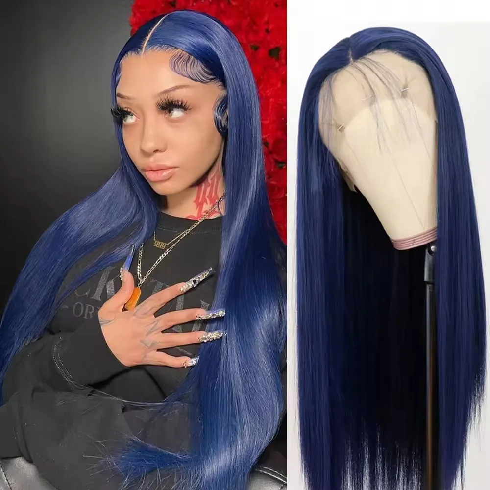 

Парик из прямых волос синего цвета 13x4 13x6 HD Прозрачные парики на шнурке 100% человеческие волосы 4x4 5x5 HD Парик с закрытием шнурка 180% Плотность