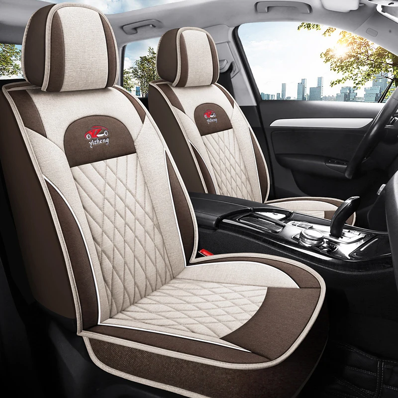 

Flax Car Seat Cover For Mitsubishi ASX Geely Atlas Pro Monjaro Tugella Starray Coolray BMW X3 E83 Auto Accessories Breathable