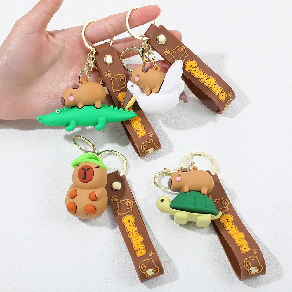 1PC/4PCS Capibara Keychain Pendant Book Bag Water Buffalo Pendant Capibara Pendant Keychain