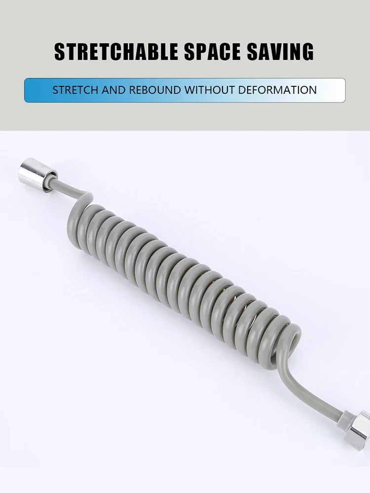 Mangueira de chuveiro flexível para banheiro, extensão universal da mola, conector do tubo do