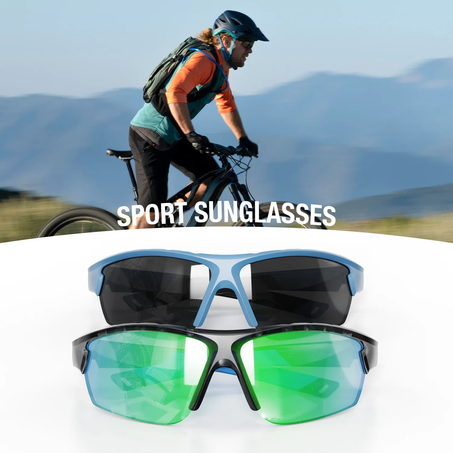 

TR90 Polarized Sports Sunglasse UV400 Protection Anti-Glare Lightweight Shatterproof for Cycling Running Fishing Men Women