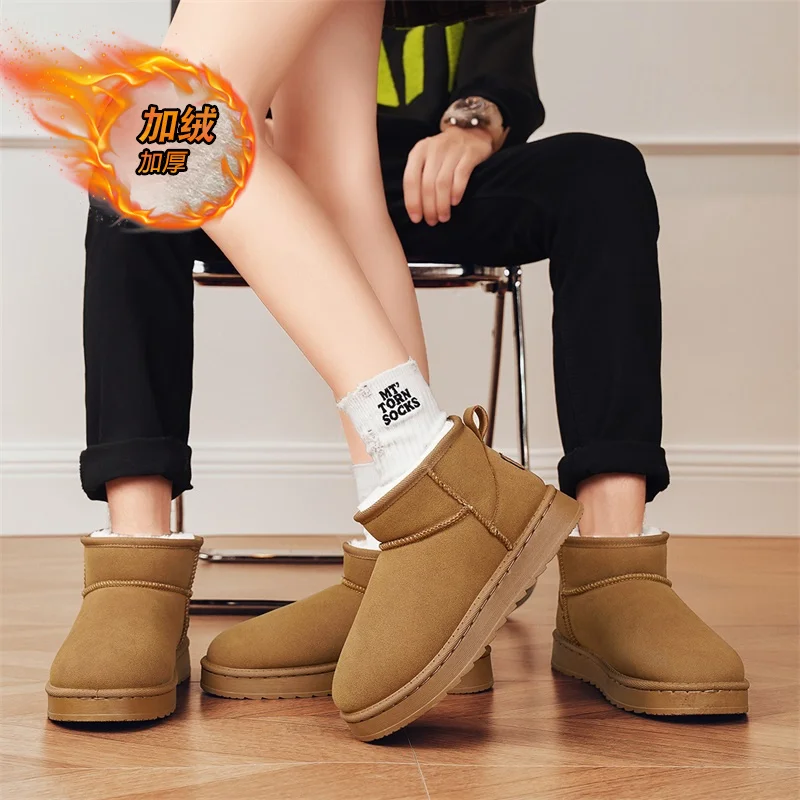 أحذية ثلج معزولة لعام 2025 للرجال، مبطنة بالفرو الصناعي ومضادة للانزلاق، مثالية لعيد المحاربين القدامى والتزلج أو التزلج على الجليد