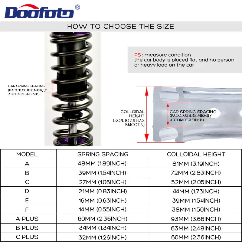 Car Shock Absorber Spring Bumper Power Rubber Buffer A/A+/B/B+/C/C+/D/E/F Type High Elasticity Strength Safety 2PCS