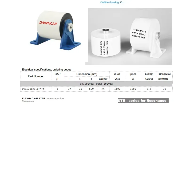 Novo capacitor ressonante de alta frequência 80a 0.44uf 3000v ac 6000vdc uso de bobina tesla