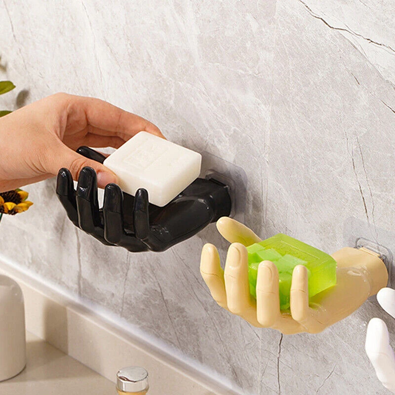 

Creative Hand Shape Storage Rack Wall-mounted Punching-free Key Earphone Handbag Holder Bathroom Toothpaste Soap Toiletries Rack