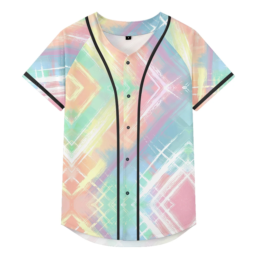 Camiseta de béisbol de secado rápido para deportes al aire libre, Top de manga corta para adultos con viga de Color Simple Retro, tendencia de moda para hombres