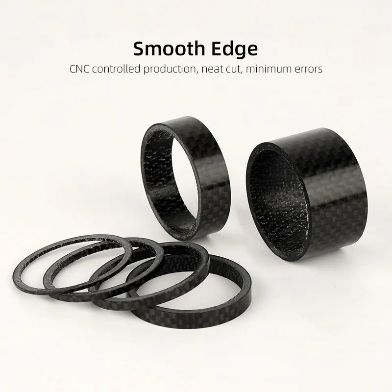 31.8mm Fork Headset Carbon Spacers MTB Bicycle Handlebar Stem Rise Up Adjust Washers 3K Glossy Fiber Steering DIY Accessories
