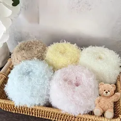 Long Haired Teddy Velvet Teddy Roll, 50g Thread Ball Handmade DIY Crochet Teddy Bear, Cute Doll Keychain Material Thread