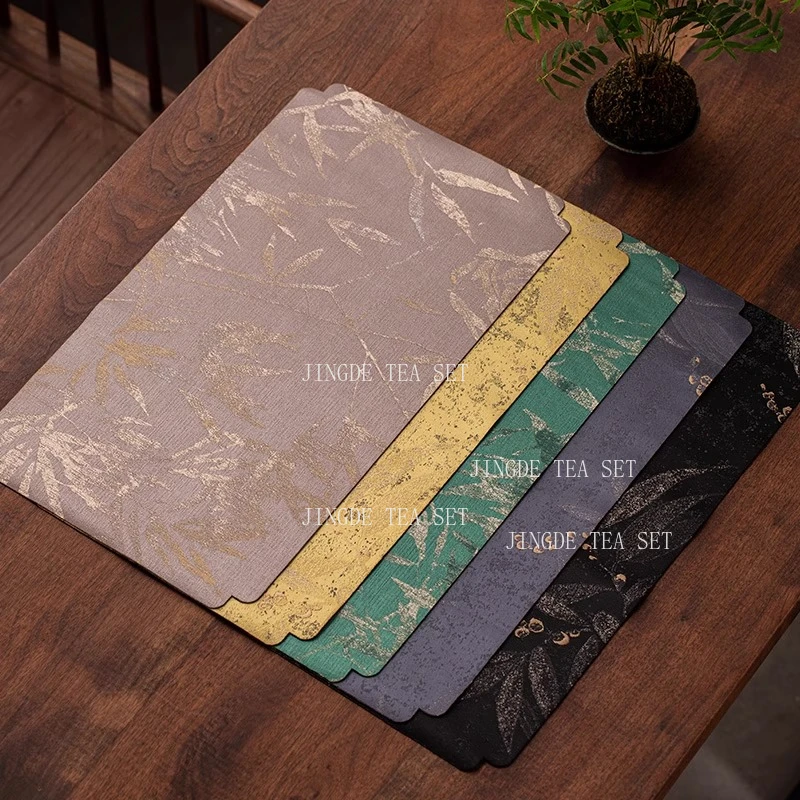

Cotton and Linen Tea Mat New Chinese Style Home Zen Style Waterproof Dry Foam Pad Small Fabric Tea Towel Teaset Accessories